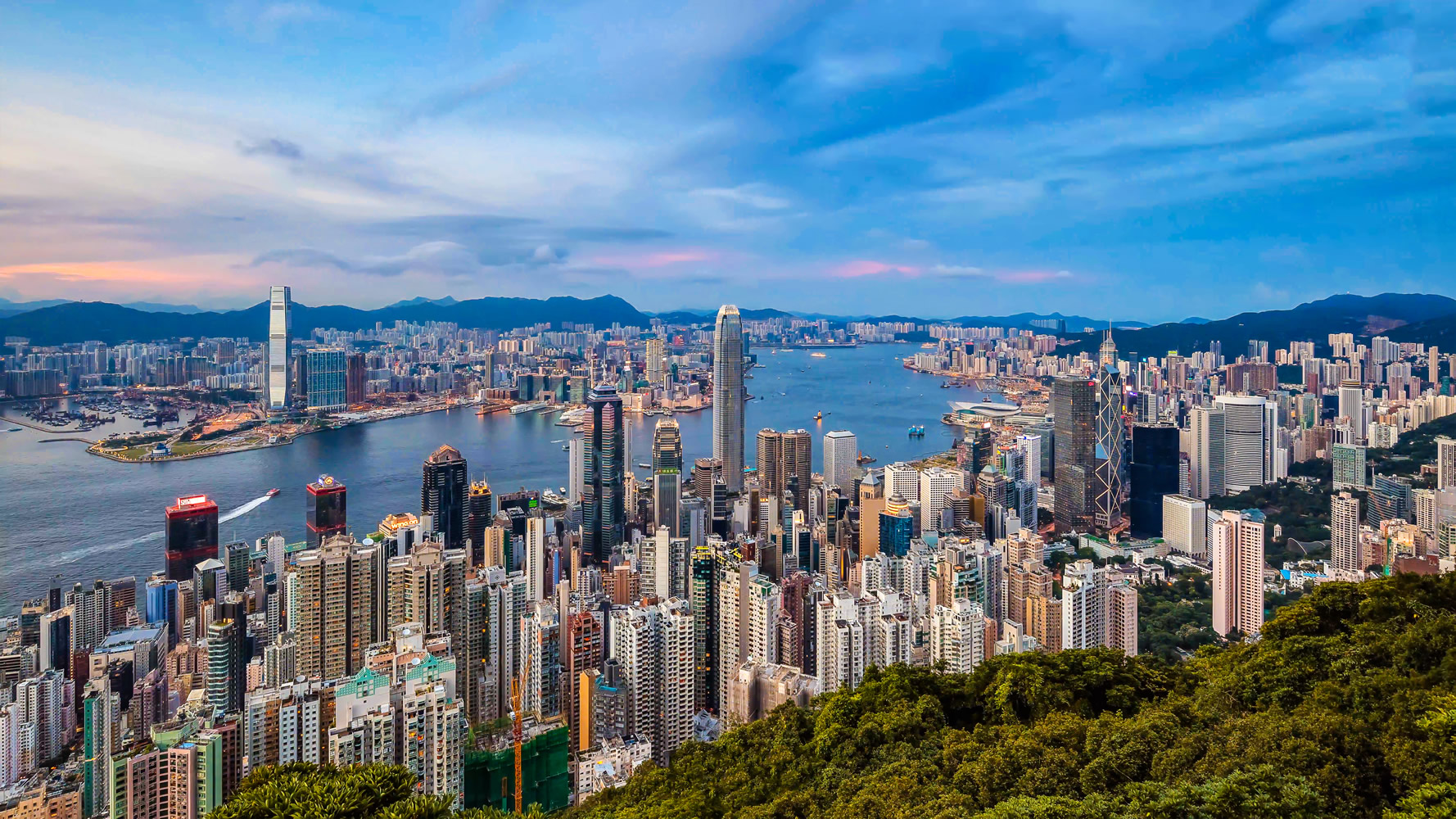 Amazing view Hongkong city skyline