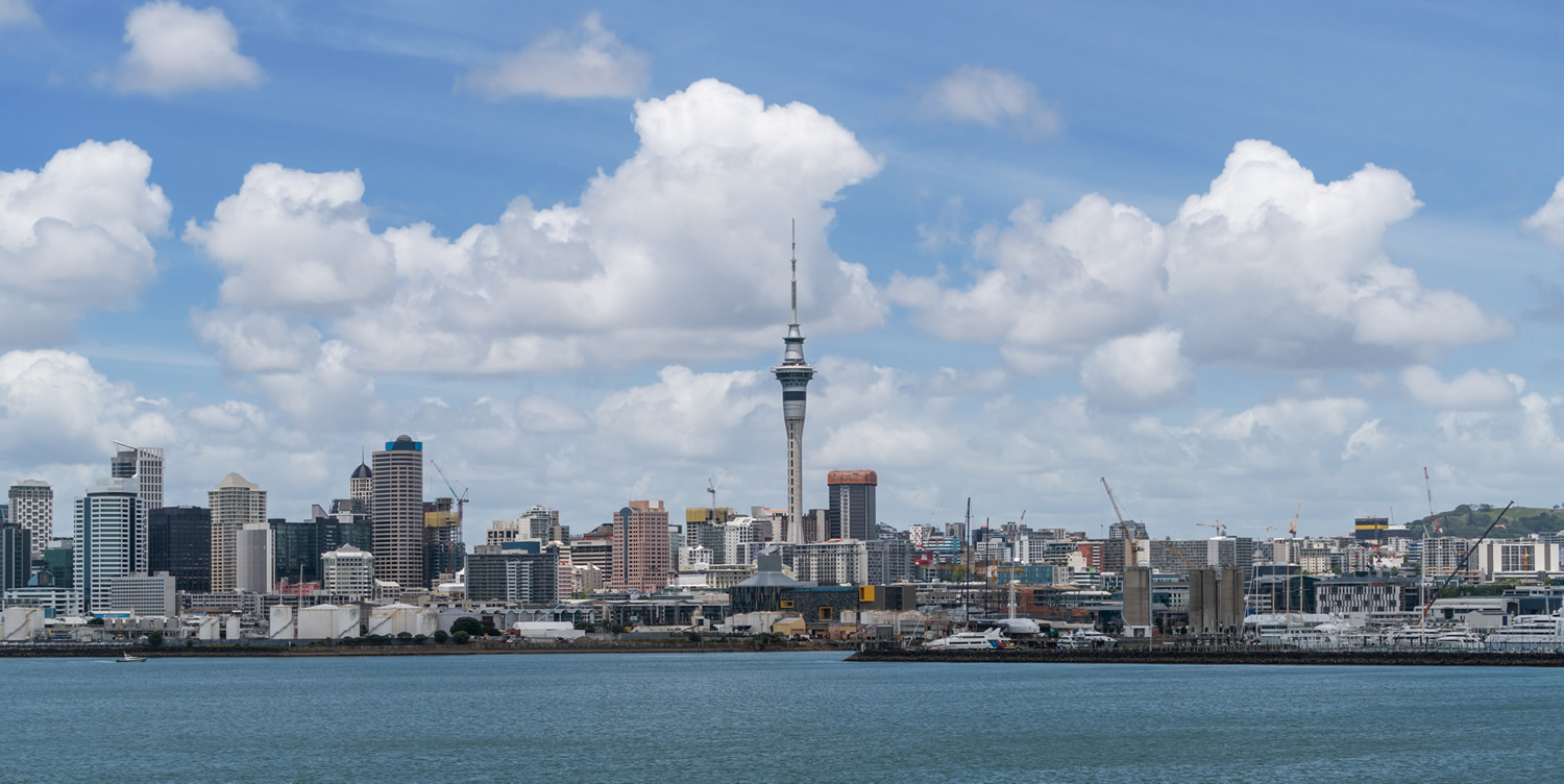 Auckland city skyline New Zealand