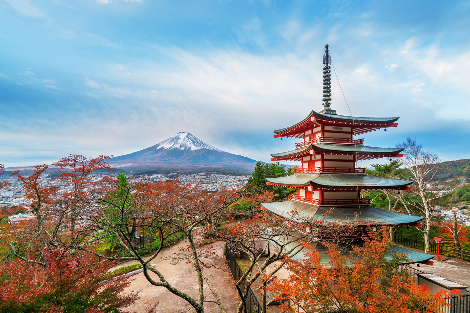 Mount Fuji Chureito pagoda autumn Japan