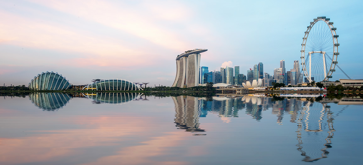 The skyline of Singapore city